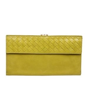 Bottega Veneta Chartreuse Leather Vintage Wallet
